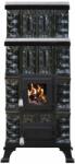 eSemineu Green terracotta stove with marble 7kW