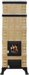 eSemineu Terracotta heating stove 5R Rustic Cream with marble 8.5 kW