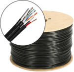  Cablu FTP autoportant cu alimentare 2x1.5, cat 5E, CUPRU 100%, 305m, negru - OEM FTP5E-2x1.50-MESS (FTP5E-2x1.50-MESS)