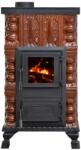 eSemineu Premium Junor Natur 3R terracotta stove with hob and glass firebox door 6kW