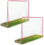 Neo-Sport Futballkapu, Neo-Sport NS-450, 183 x 122 x 61 cm, 2 db, piros keret, fehér PE háló, fém váz, időjárásálló, 4 db rögzítő, könnyű kivitel, szerszám nélkül összeszerelhető (TE1450-2)