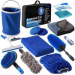  14 részes autó tisztító készlet, külső és belső tisztításhoz, táskával, kék, WOOZE Car Cleaner Set (AI00003)