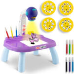 RicoKids Projektoros rajztábla, Ricokids, kb. 25 × 20 × 35 cm, lila, beépített lámpával, 3 db vetítőkoronggal, 6 db filctollal, 3 éves kortól (TE773700)