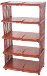 Strend Pro 5 polcos műanyag cipőtároló, rattan, 48 x 30, 5 x 86 cm (TC2531005)