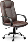 Sofotel Irodai szék, Sofotel EG-221, barna, 45-55 cm ülésmagasság, 106-116 cm, műbőr kárpit, Tilt hintamechanika, krómozott talp, gumírozott kerekek (TE2211)