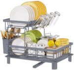 HausRoland Сушилник за съдове HausRoland HR306-4, 2 нива, 48.5 х 33 х 32.5 см, Сив (HR306-4)