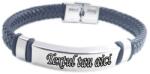  Bratara neagra impletita gravata personalizata cu textul tau