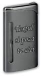  Bricheta Personalizata Neagra, Antivant, Gravata cu Poza si Textul Tau Bricheta