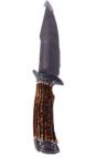  Cutit de Vanatoate din Otel Inoxidabil, Model Scoarta Copac, Husa cu Prindere Curea Textila, 31 cm