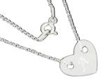 Lantisor personalizat argint 925 cu inima gravata intiala ta