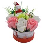  Aranjament floral deosebit, Craciun, 7 trandafiri, om de zapada mic