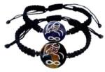  Set de 2 bratari negre personalizate pentru sot/sotie si semnul infinit