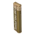  Bricheta Metalica cu Gaz, Antivant, Model Robotic Slim, Reincarcabila, Auriu, Cutie, Personalizata Bricheta