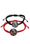  Set de 2 bratari negru si rosu pentru cupluri personalizat cu initiale