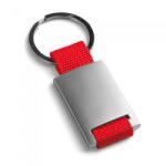  Breloc din metal si chingi, 28 x 60 x 6 mm, rosu