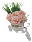  Bicicleta, aranjament floral trandafiri "Cosulet cu flori", flori de sapun, model M4, 30x17x15 cm