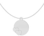  Lantisor model charm rotund cu 2 inimi - argint 925