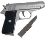  Bricheta antivant, briceag, pistol metal, husa cu sistem de prindere, Dalimag, gri 12 cm Bricheta