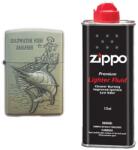  Bricheta Tip Zippo, 3D Relief, Metalica, Peste si Lichid Zippo 125 ml P3 Bricheta