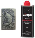  Bricheta Tip Zippo, 3D Relief, Metalica, Peste si Lichid Zippo 125 ml P2 Bricheta