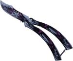  Briceag Fluture cu Tais, Model cu Gauri in Lama, Cap de Mort, Curbat, 22 cm, Multicolor