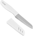  Cutit din inox si plastic cu protectie lama tip teaca, alb
