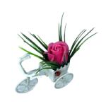  Aranjament Floral, Bicicleta, Trandafir Roz Inchis, Parfumat, Buburuza