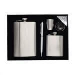  2 sticle metal otel inoxidabil 9oz si 3oz pentru bauturi fine, pahar si pix