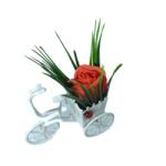  Aranjament Floral, Bicicleta, Trandafir Portocaliu Inchis, Parfumat, Buburuza