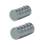  Set 10 magneti foarte puternici, gri, disc, simplu, 10mm X 5 mm