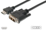 ASSMANN HDMI connection cable, Type A - DVI(18+1) 3 M DVI-D Fekete (XDVIKABDVIHDMI3)