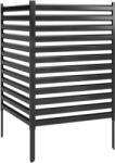 Outsunny Gard de grădină 2 panouri 91 x 152 cm metal gard de protecție vizuală cu stâlpi & capace de protecție rezistent la rugină Negru | Aosom Romania (84J-247V00BK)
