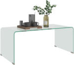 HomCom Măsuță din Sticlă Temperată Modernă pentru Living cu Design Monobloc, 80 x 45 x 35 cm, Transparent | Aosom Romania (839-977V01CR) Masa de cafea