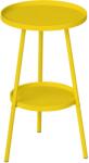 Outsunny Mică masă laterală rotundă cu 2 niveluri masă de grădină pentru terasă living balcon din metal Ø 32 x 51 cm galben | Aosom Romania (84G-573V00YL)