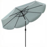 Outsunny Parasol de grădină exterior rotund înclinabil cu 3 poziții cu 8 spițe și faldon, Φ265 x 235 cm, Albastru | Aosom Romania (84D-471V00DB)