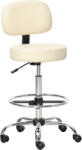 HOMCOM Scaun bar capitonat, scaun de bar cu cadru metalic, cu spătar, din piele ecologică, reglabil pe înălțime, scaun de bucătărie cu suport pentru picioare, rotire 360° Tresenhocker pentru bucătărie, livin