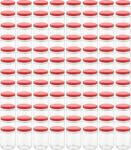 vidaXL 96 db 230 ml-es befőttesüveg piros tetővel 50801 (50801)