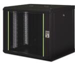 ASSMANN Rack Unique 19" 9U 509x600x450mm üvegajtós fekete fali rack szekrény (DN-19 09-U-SW)