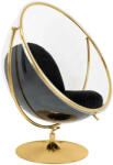 King Home Bubble Stand 2 Akril Fotel Bársony Fekete Arany Forgó (JH200-2-GOLD-VELVET)