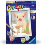 Ravensburger - CreArt pictura pe numere pentru copii porcusor dragut - RVSPBN23970 (RVSPBN23970)