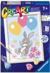 Ravensburger - CreArt pictura pe numere pentru copii iepuras cu baloane si cu pietre sclipitoare - RVSPBN23564 (RVSPBN23564)