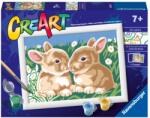 Ravensburger - CreArt pictura pe numere pentru copii iepurasi printre margarete - RVSPBN23563 (RVSPBN23563)