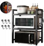  Mikrohullámú Sütő Tartó Állvány, Kihúzható, Teleszkópos, Állítható, Padlás Szervező, Fekete (hrhregeRSZZRETgewt3)