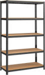 Intenso fém polc- 180 x 120 x 60 cm - 5 polc (fekete)