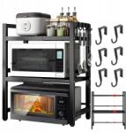  Polc Mikrohullámú Sütő Állvány Konyhai Fűszerek Háromrétegű Könyvespolc (burdensome7004)