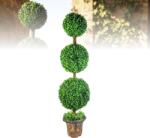  Planta artificiala decorativa tip topiary cu 3 sfere, 120 cm, in ghiveci inclus, pentru interior si exterior acoperit (25075-7)