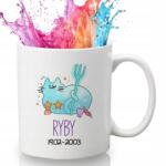 Style Couture Fehér Bögre Születésnapi Ajándék Macskabarát Zodiákus Halak