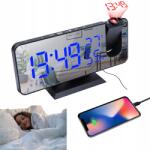DMX Elektronikus Óra Led Digitális Ébresztőóra Projektor Tükör Hőmérő 4in1 (neo62406)