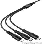 hoco. X123 - 3 az 1-ben töltőkábel USB-A / USB-C bemenettel és Lightning / Micro USB / USB-C csatlakozókkal (6942007663601)