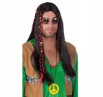 Boland Flower Power paróka - hippi, fekete, 73 cm, univerzális méret (86368)